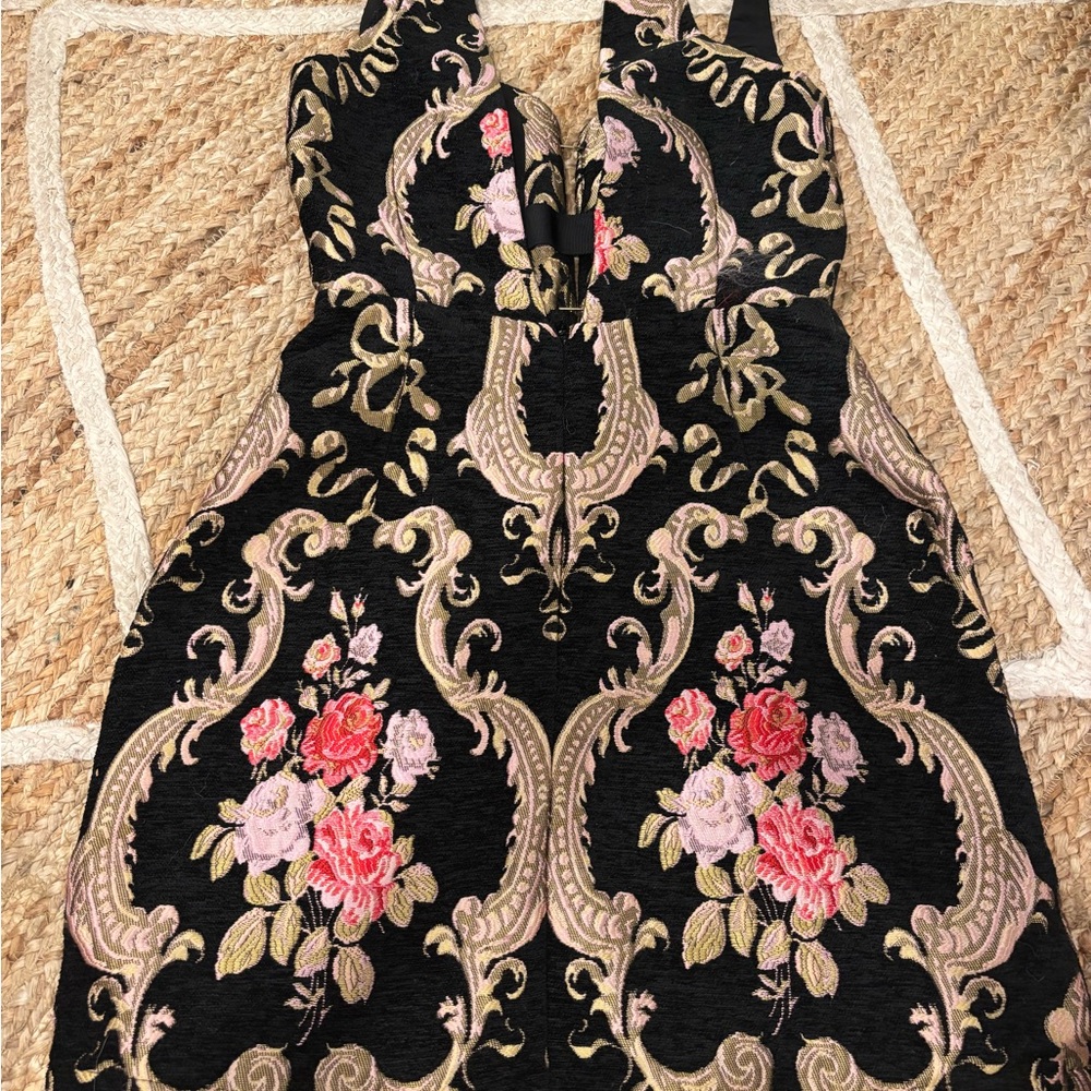 For Love And Lemons Black and Pink Floral Dress